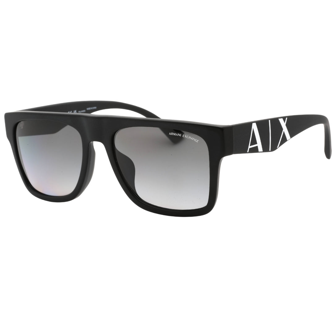 Armani Exchange Grey Gradient Lens Matte Black Sunglasses