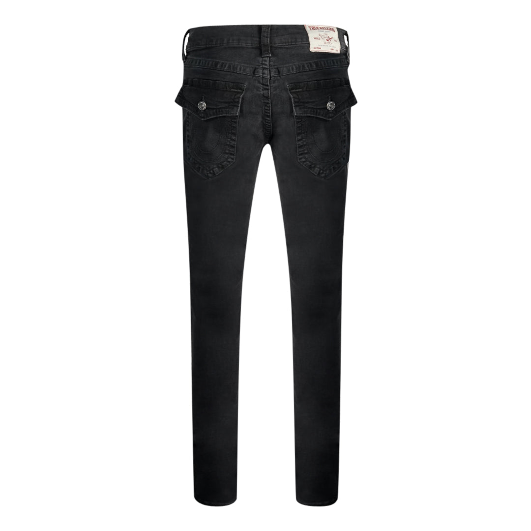 True Religion Rocco Flap Relaxed Black Skinny Jeans