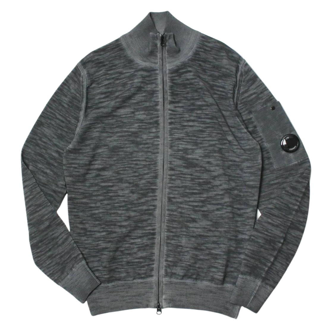 C.P. Company Lens Badge Grey Zip Up Jumper