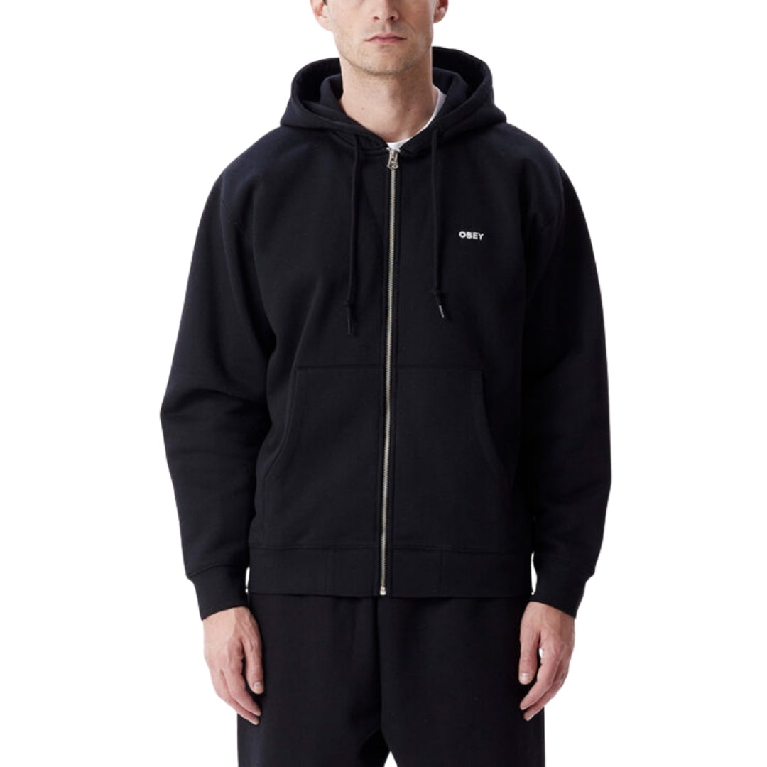Obey Established Works Bold Zip Black Hoodie