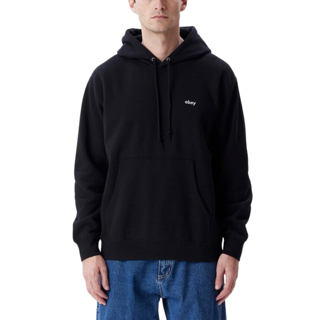 Obey Tab Logo Black Hoodie
