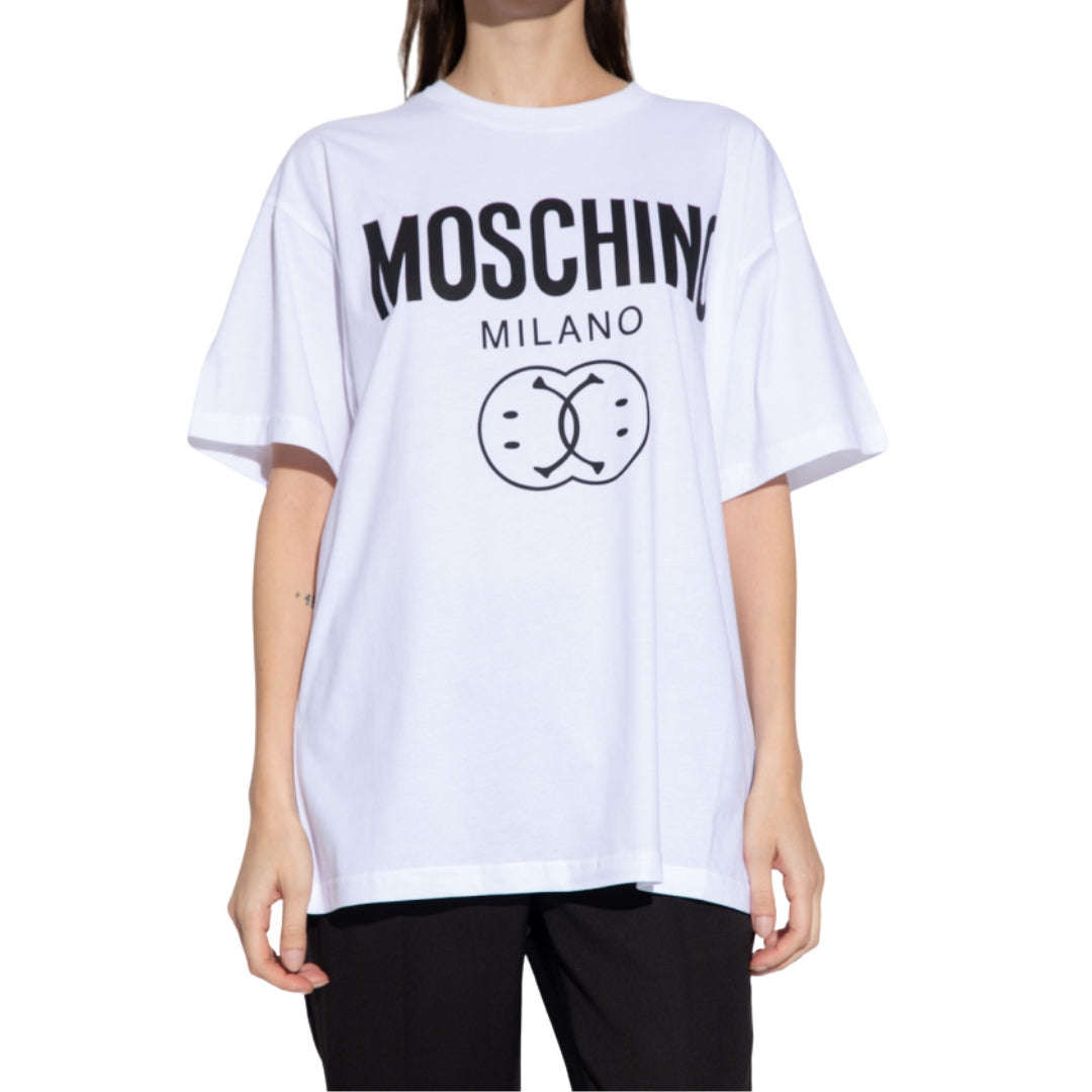 Moschino Double Smiley White Oversize T-Shirt