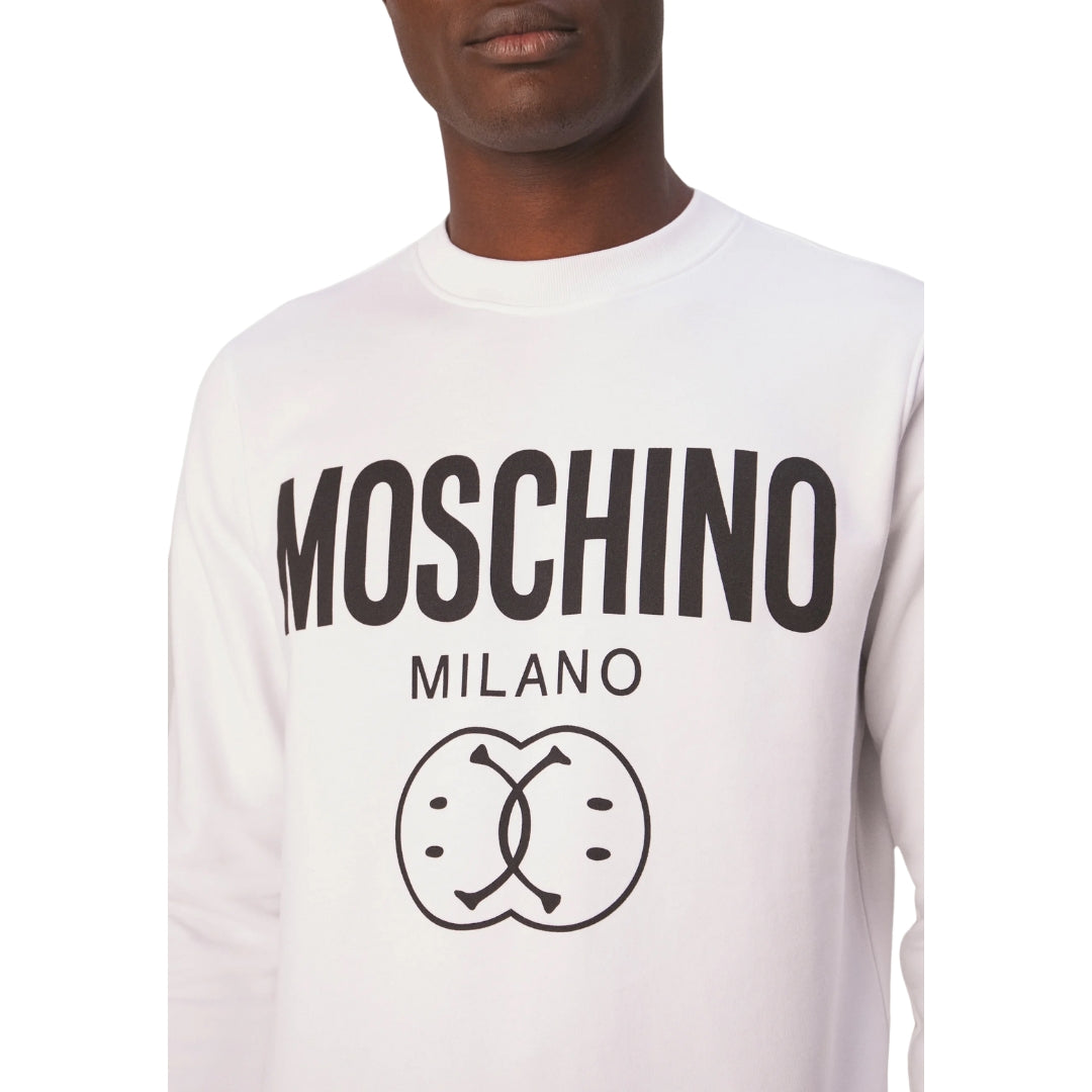 Moschino Double Smiley White Jumper