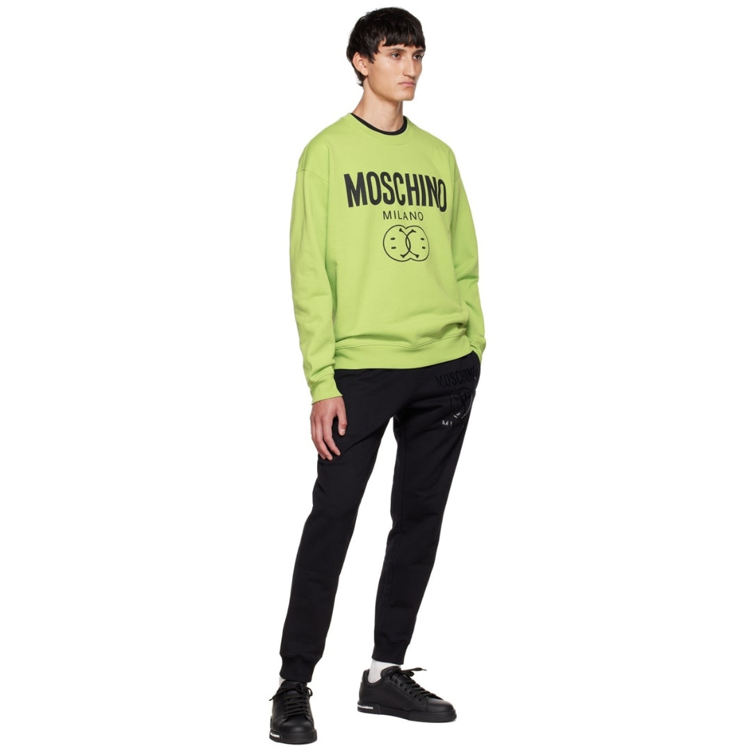 Moschino Double Smiley Green Jumper