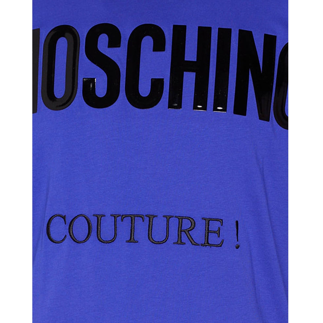 Moschino Couture Gloss Logo Blue T-Shirt