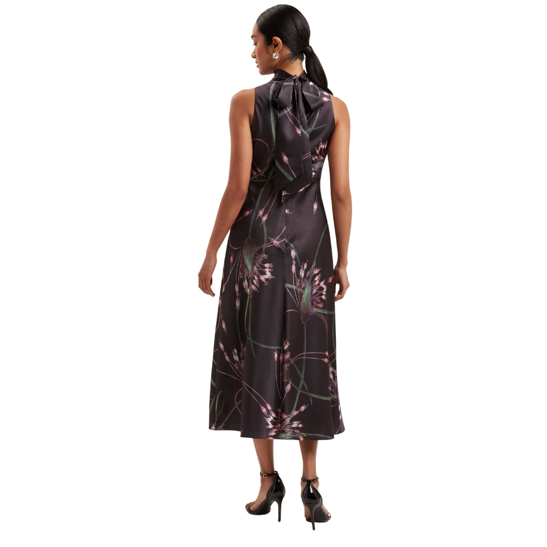 Ted Baker WMD ANTUA Printed Cowl Neck Midi Slip Dr 6
