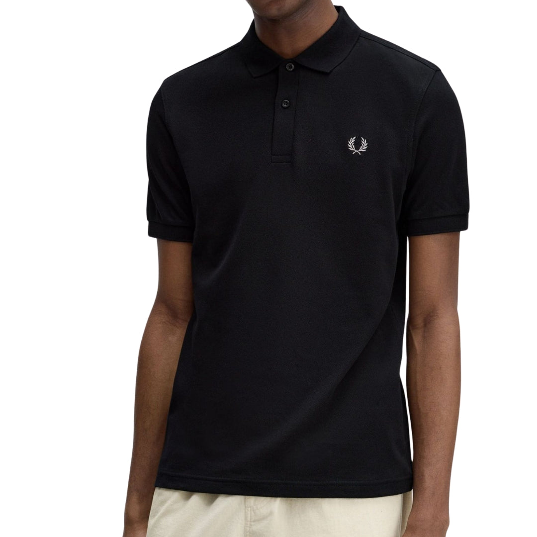 Fred Perry Black Plain Polo Shirt