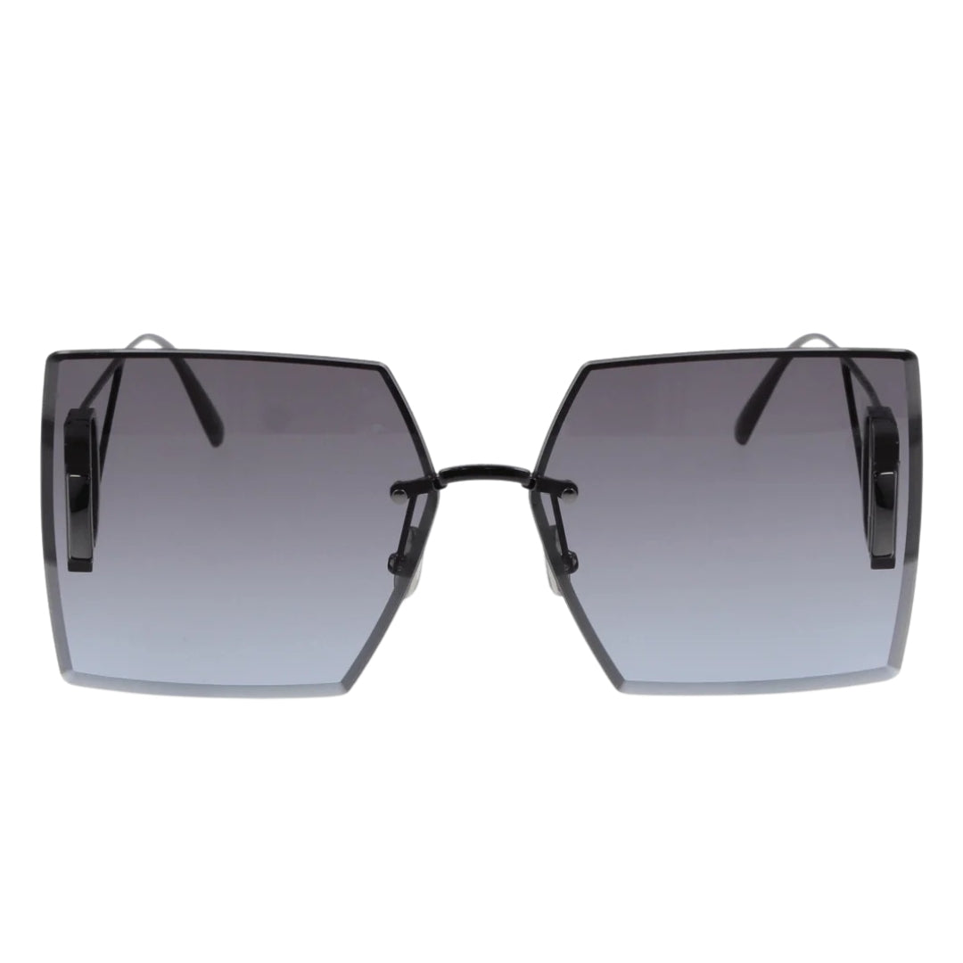 Dior 30Montaigne Shiny Gunmetal Frame Blue Lens Sunglasses