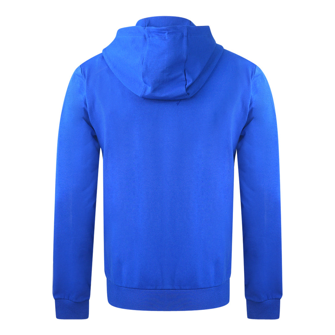 Ea7 Metal Chest Logo Blue Zip Up Hoodie