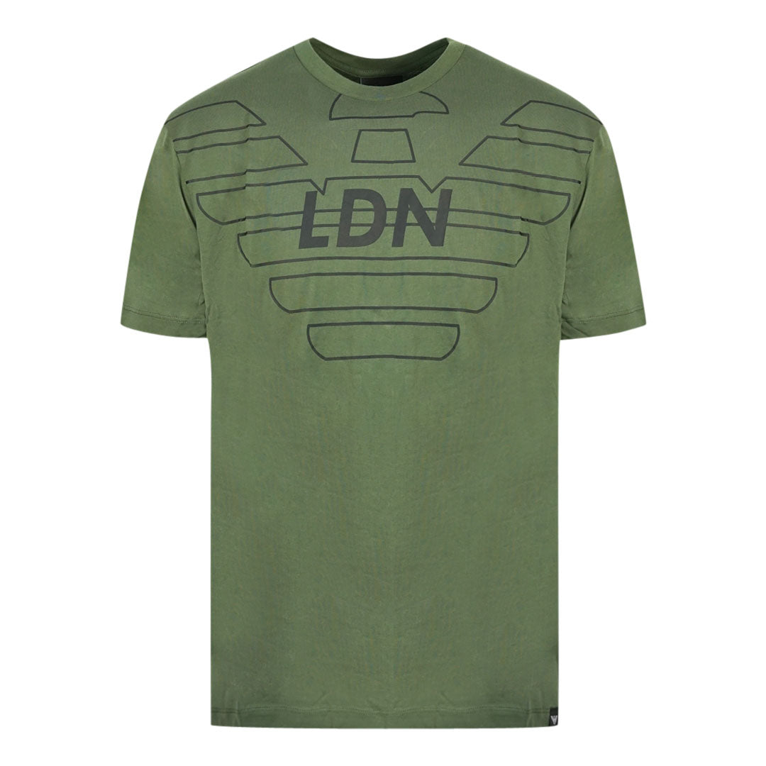Emporio Armani Bold Eagle Design Green T Shirt
