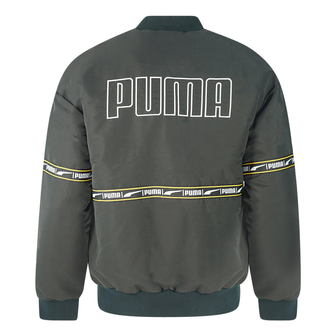 Puma Check Heavy Bomber Black Jacket - Nova Clothing