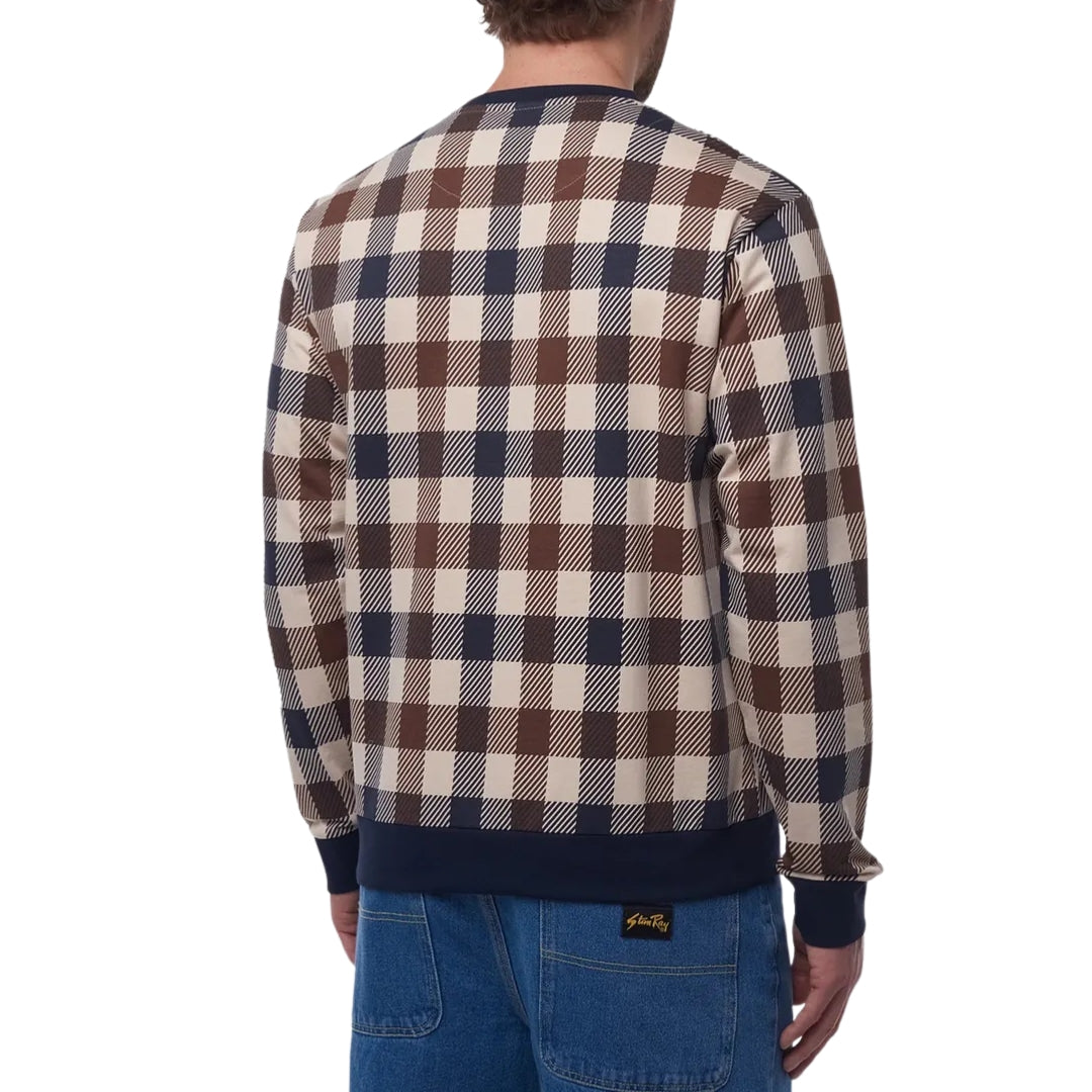 Aquascutum Active Macro Iconic Pocket Crewneck Navy Blue Sweatshirt