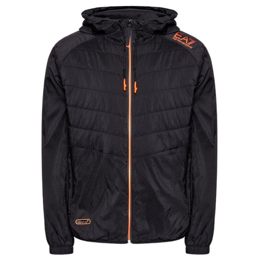 EA7 Lightweight Hooded Black Bomber Jacket