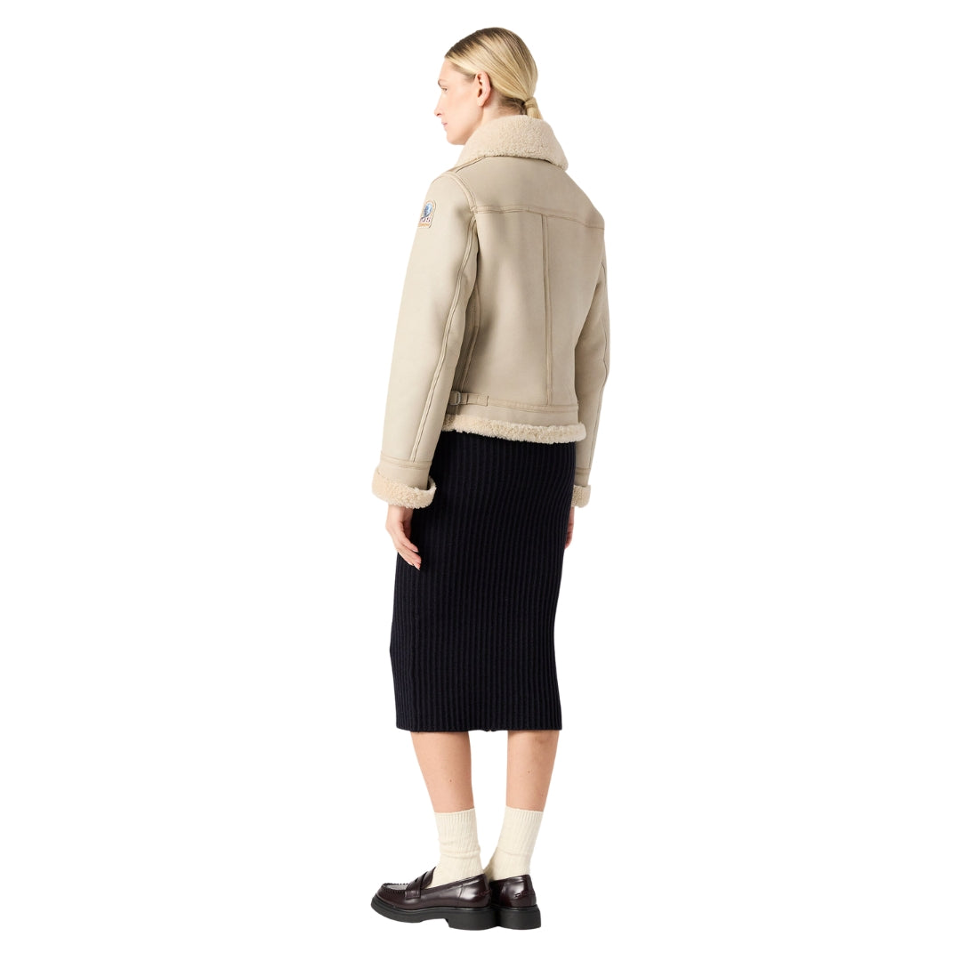 Parajumpers Gialean Special Oat Brown Leather Jacket