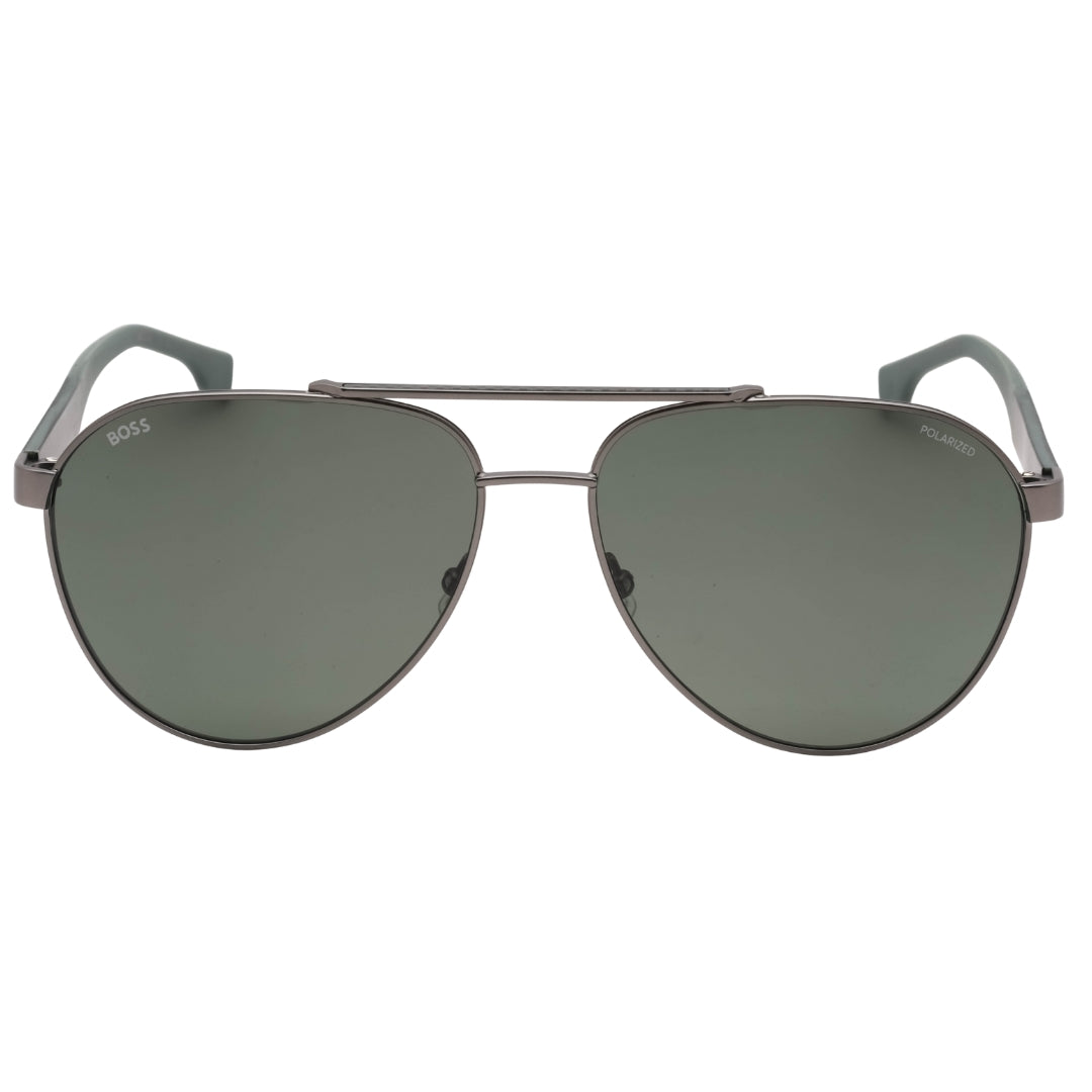 Hugo Boss Grey Green Polarized Lens Matte Ruthenium Sunglasses One Size