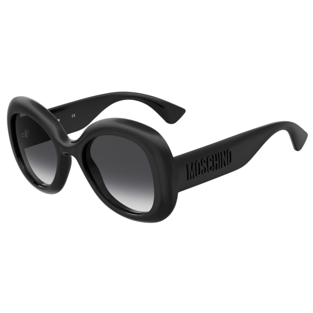 Moschino Bold Rounded Frame Black Sunglasses