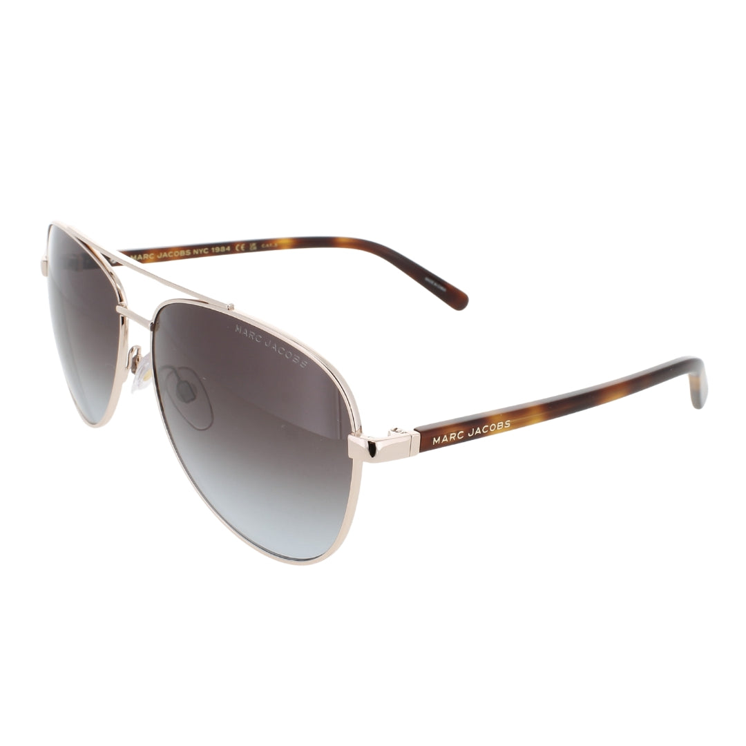 Marc Jacobs Brown Teal Lens Havana Detail Gold Sunglasses One Size