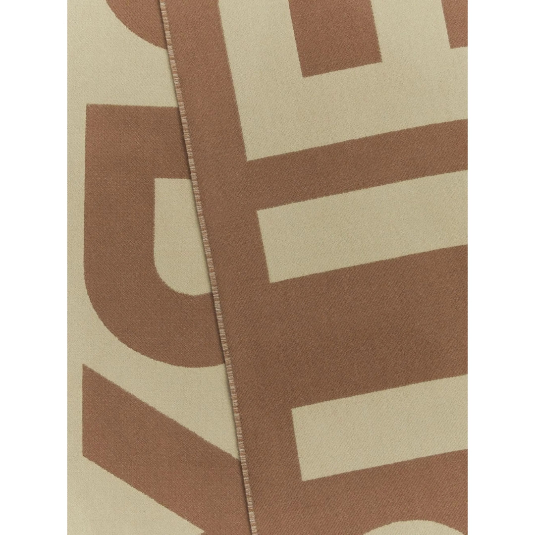 BURBERRY 8057148 Burberry logo wool jacquard scarf BIRCH BROWN SCARF MALE One Size