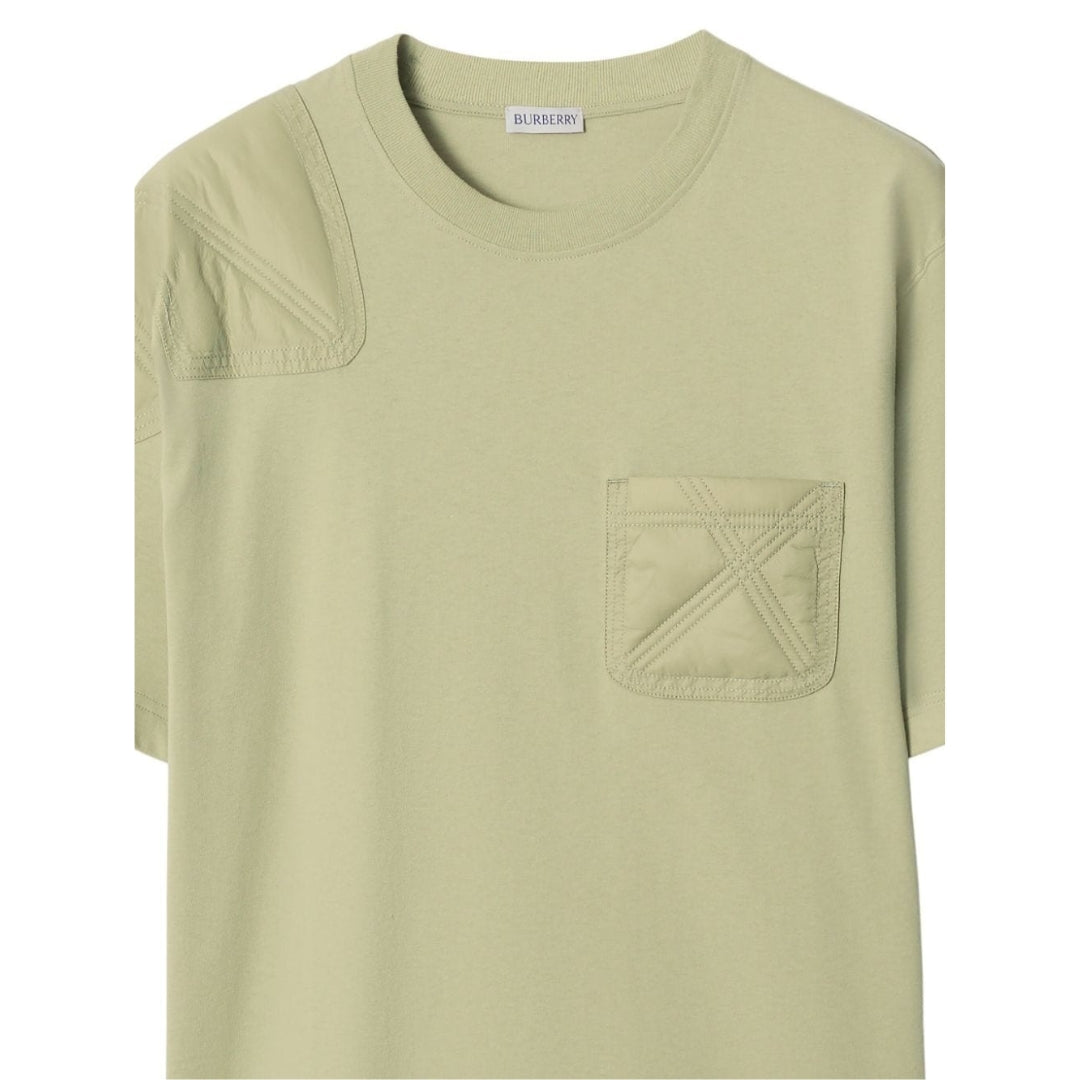 BURBERRY 8076738 Burberry Panelled Jersey T-Shirt HUNTER (light green) T-SHIRT MALE XS