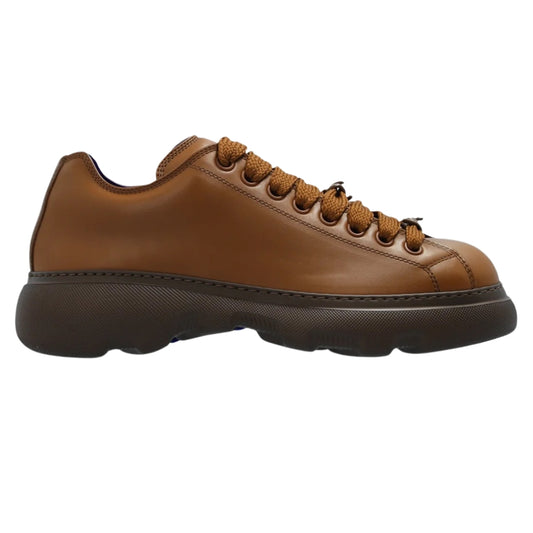 BURBERRY 8080016 Burberry Ranger Leather Trainers WOOD (Brown) RANGER SHOE MALE UK 8