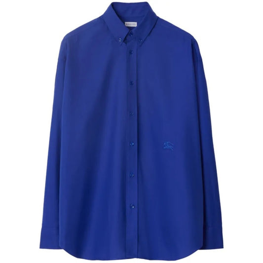 BURBERRY 8082884 Burberry Equestrian Knight cotton shirt KNIGHT (Blue) CASUAL SHIRT MALE M