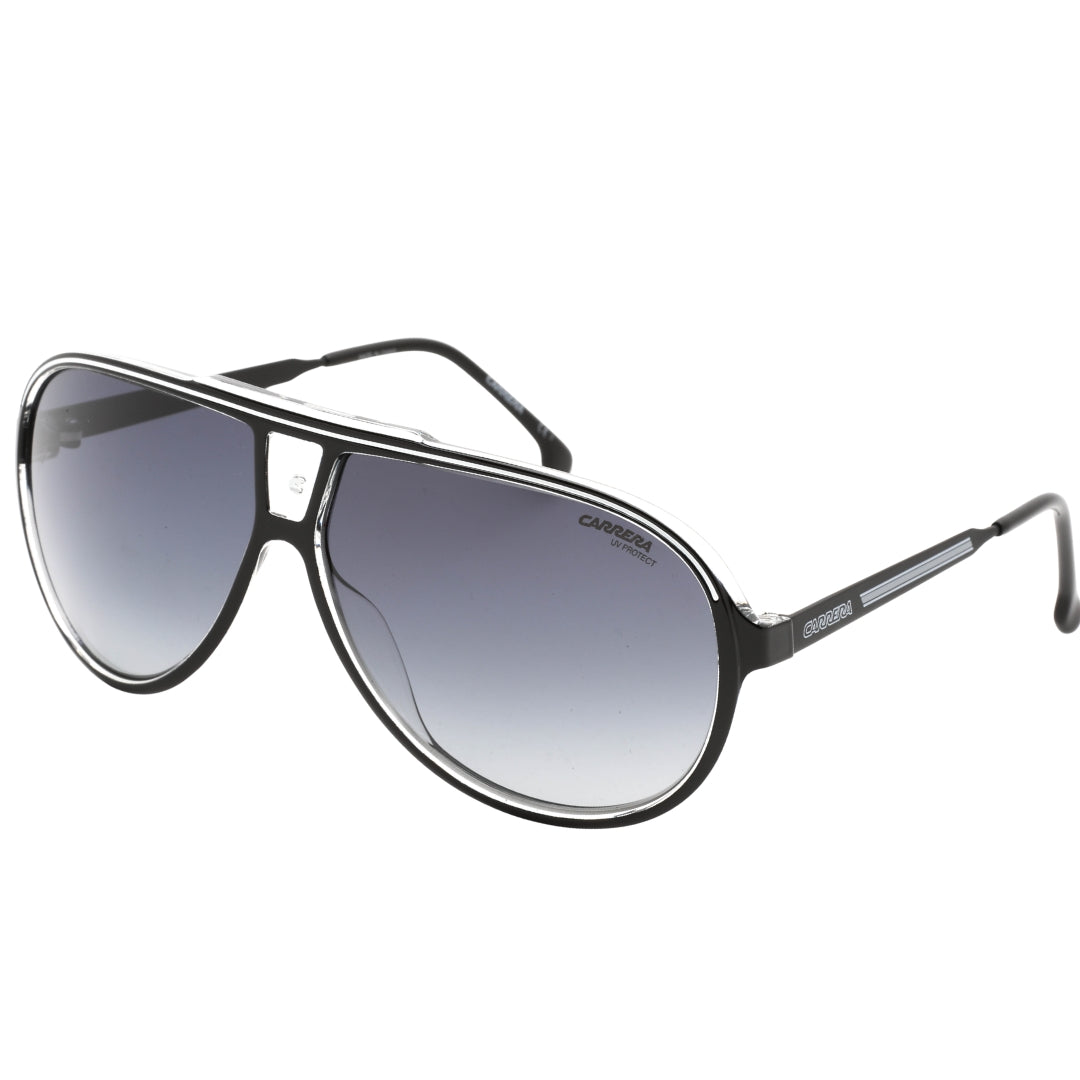 Carrera Grey Shaded Lens White Detail Black Sunglasses One Size