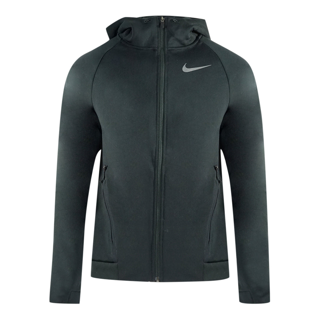 Nike Swoosh Logo Black Zip-Up Hoodie