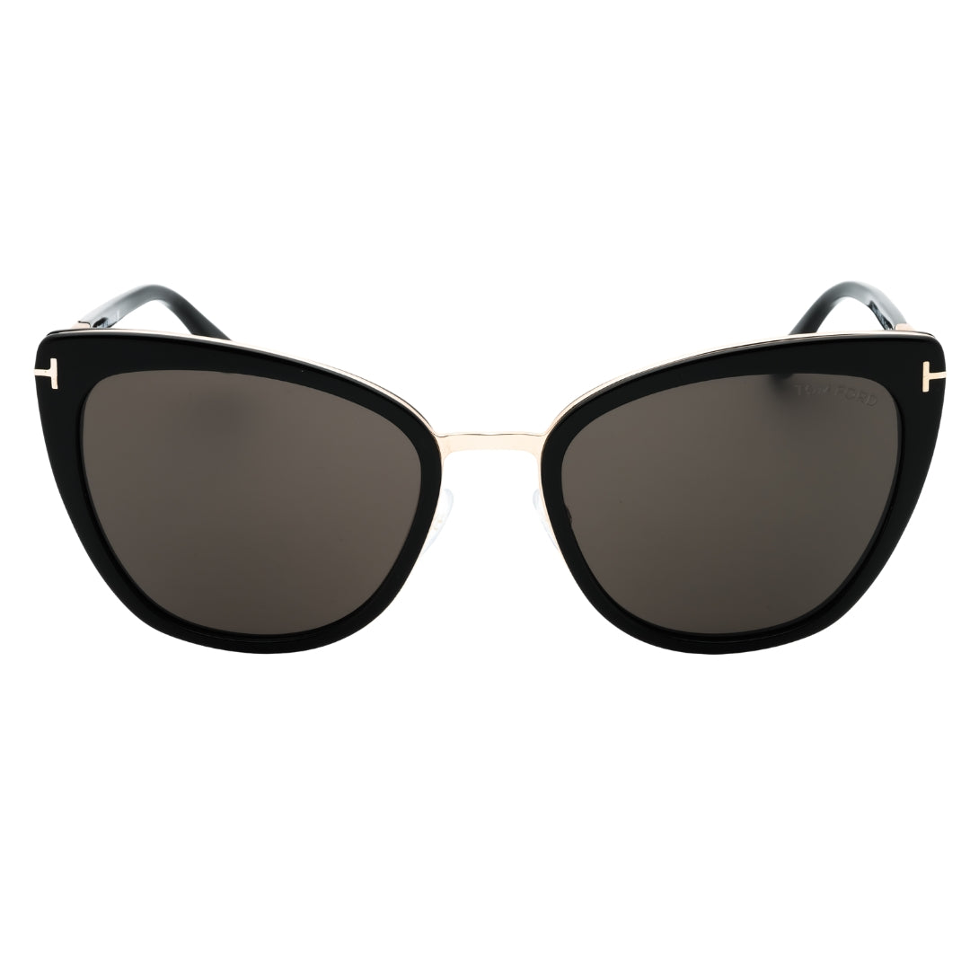 Tom Ford Simona Smoke Lens Shiny Rose Gold Sunglasses One Size