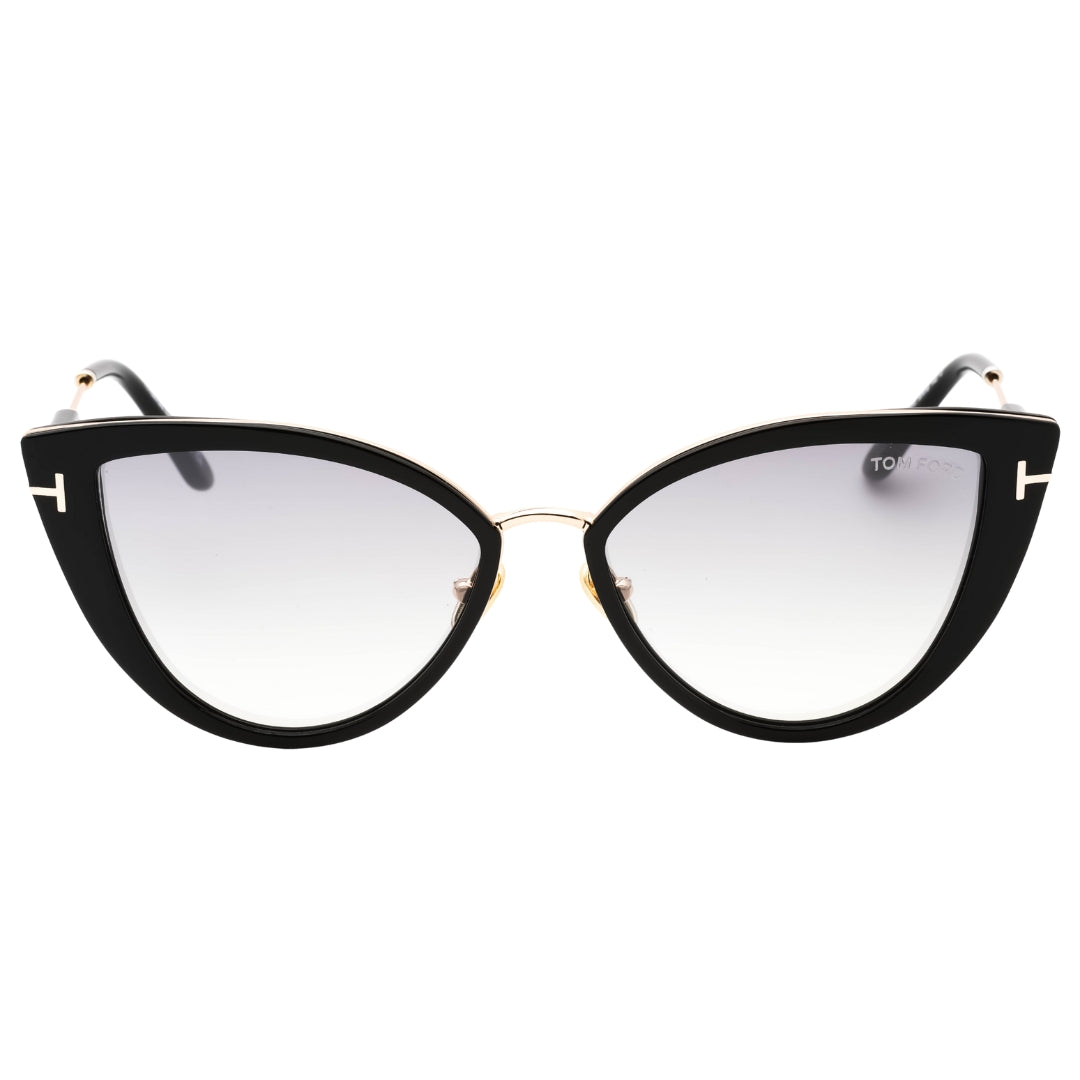 Tom Ford Anjelica-02 Smoke Mirror Lens Shiny Black Sunglasses One Size