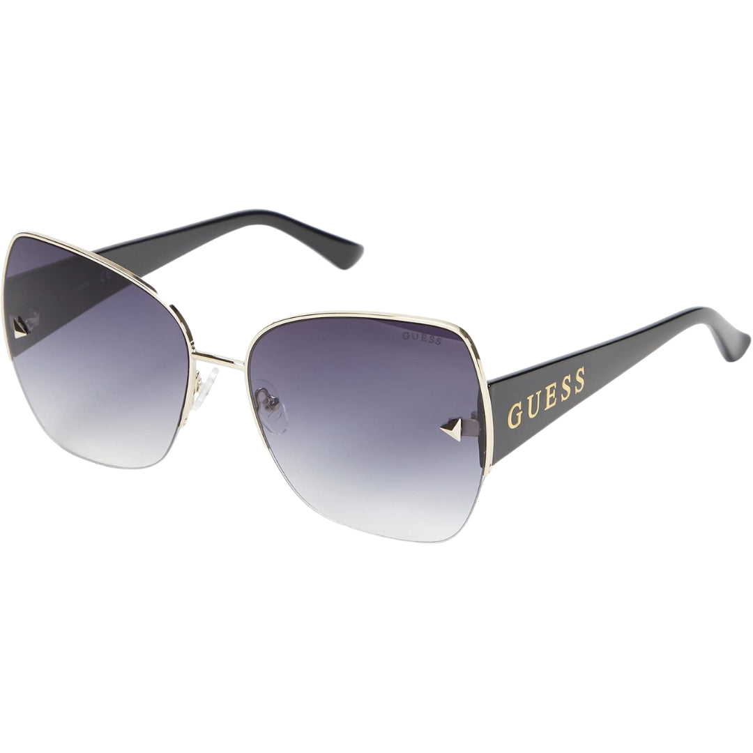 Guess Gold Detail Black Frame Smoke Gradient Lens Sunglasses