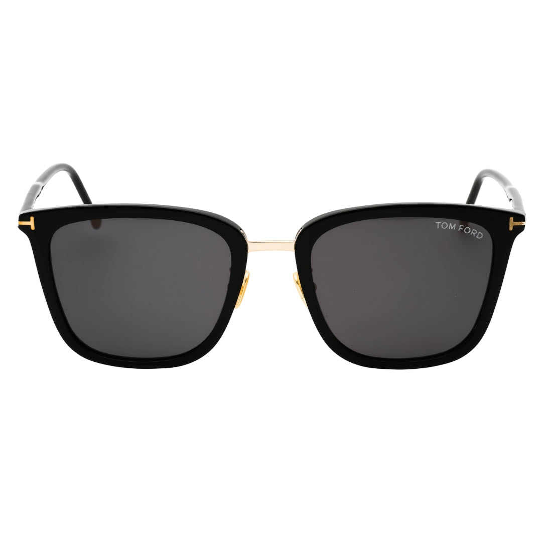 Tom Ford Asian Fit Smoke Grey Lens Shiny Black Sunglasses One Size