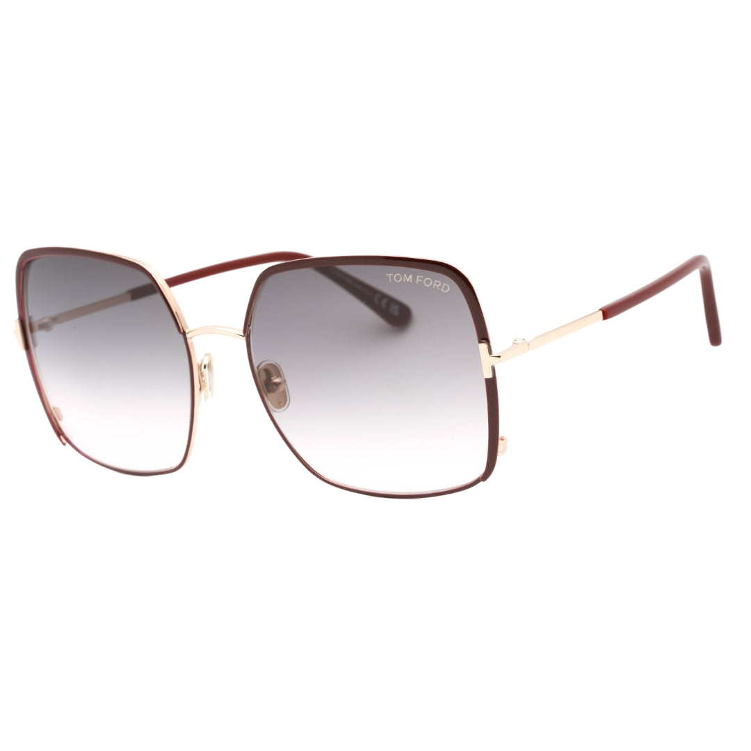 Tom Ford Gradient Blue Lens Shiny Bordeaux Sunglasses One Size