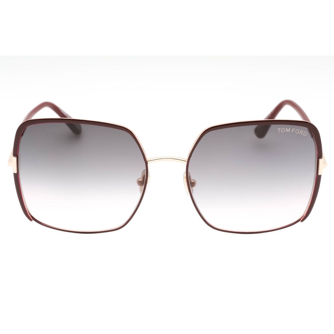 Tom Ford Gradient Blue Lens Shiny Bordeaux Sunglasses One Size