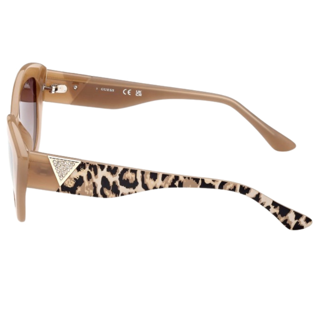 Guess Gradient Brown Lensed Shiny Beige Framed Sunglasses