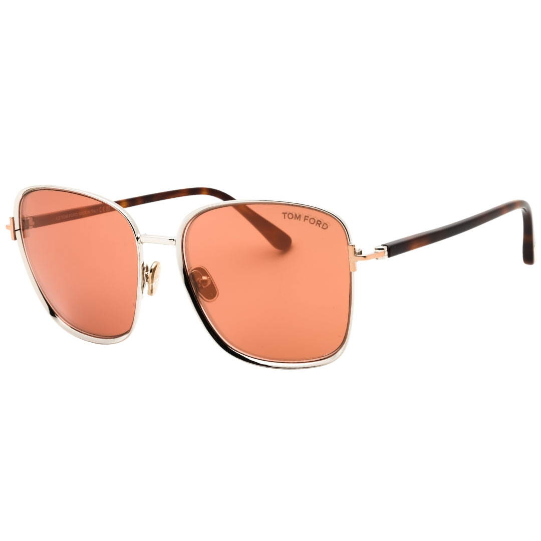 Tom Ford Shiny Dark Ruthenium Frame Brown Mirror Lensed Sunglasses One Size