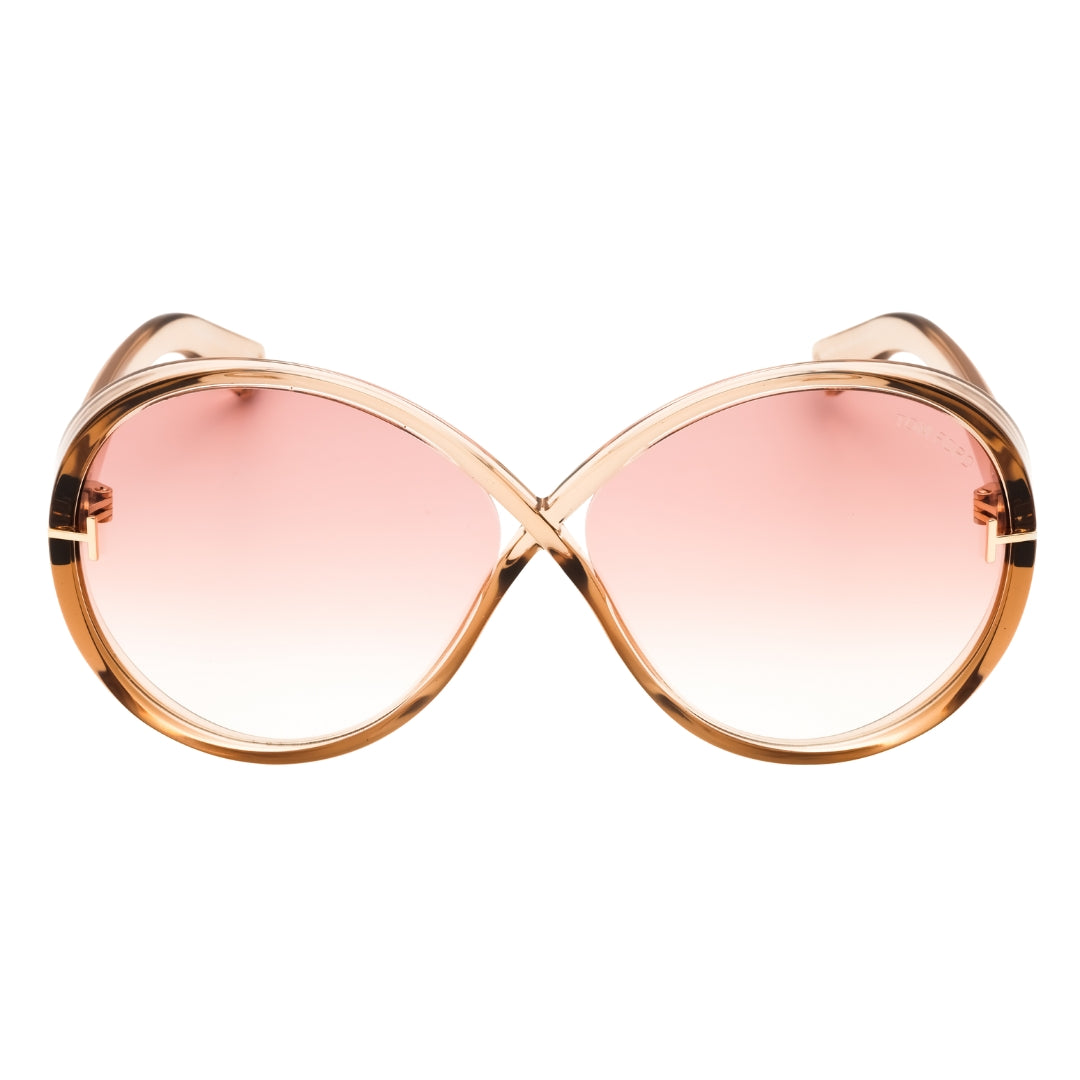 Tom Ford Ft1116 45T Shiny Light Brown / Gradient Bordeaux Sunglasses One Size