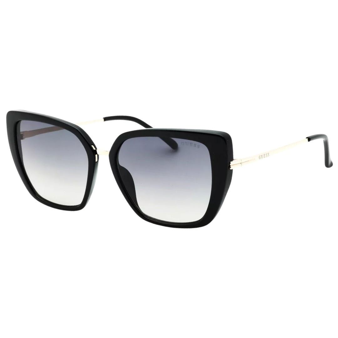 Guess Shiny Black Frame Gradient Smoke Lensed Sunglasses