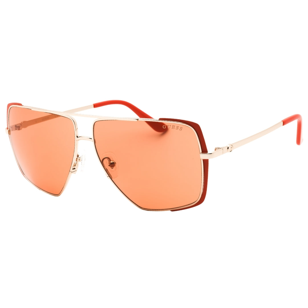 Guess Matte Orange Design Silver Sunglasses One Size