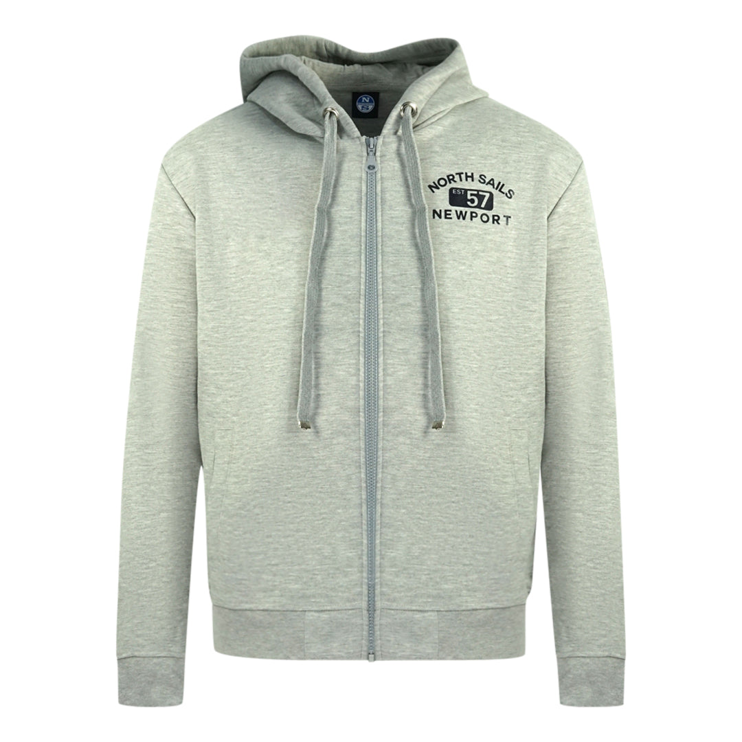 North Sails Logo Grey Zip Sweater Jacket - Nova Clothing