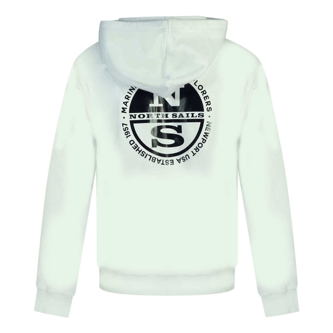 North Sails Logo White Zip Hoodie