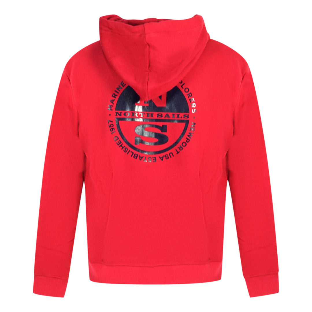 North Sails Logo Red Zip Hoodie