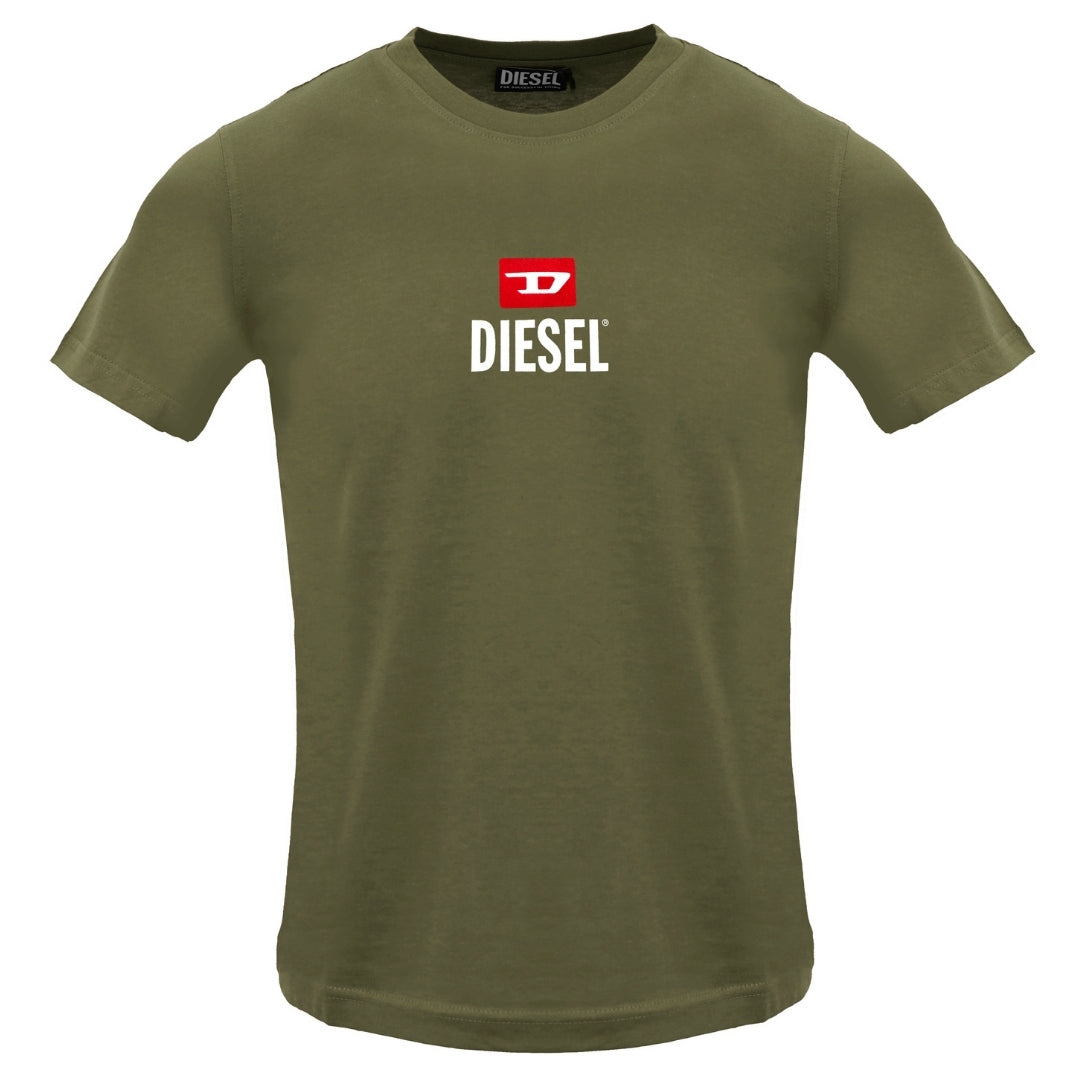 Diesel Just Small New D Logo Green Deep Depths T-Shirt