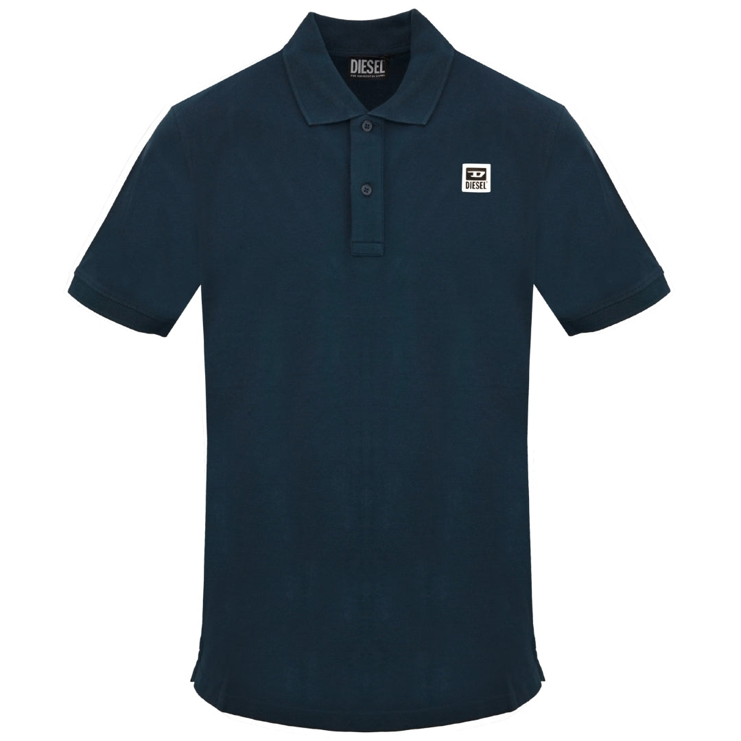 Diesel Small Patch Logo Navy Blue Total Eclipse Polo Shirt