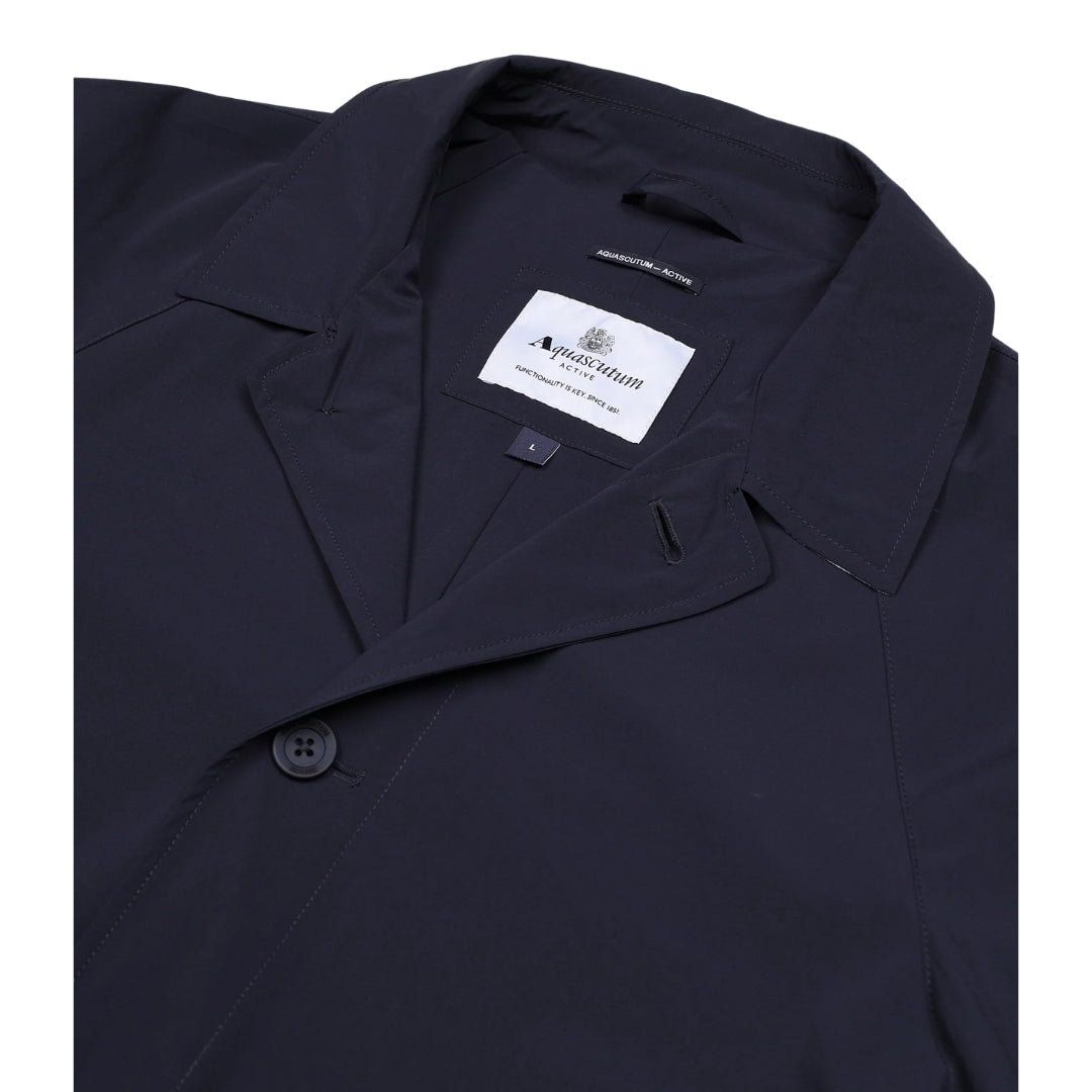 Aquascutum Active Stretch Caban Trench Coat Navy S