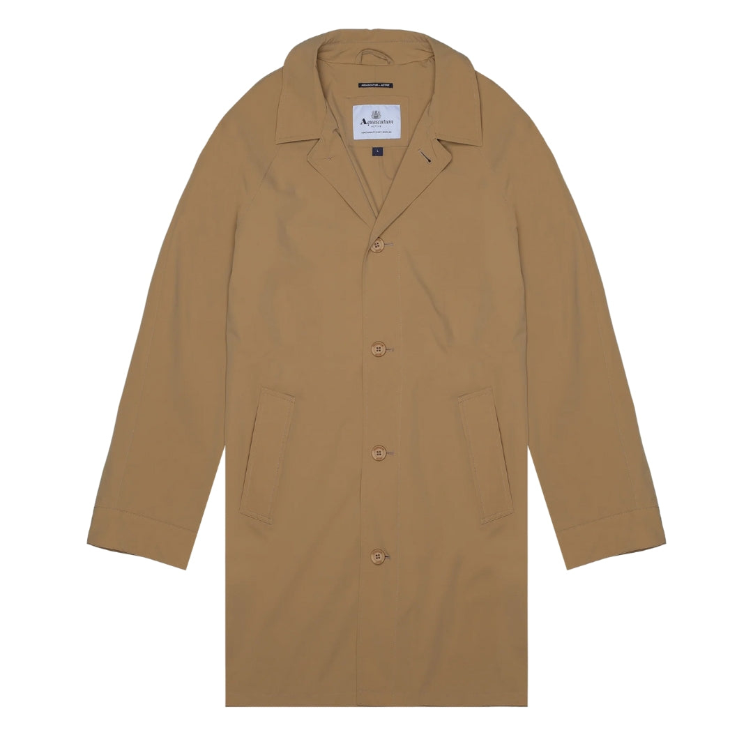 Aquascutum Active Stretch Caban Trench Coat Khaki M