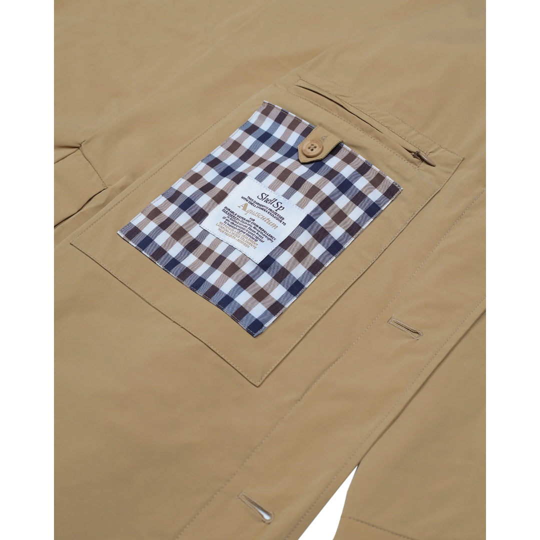 Aquascutum Active Stretch Caban Trench Coat Khaki M