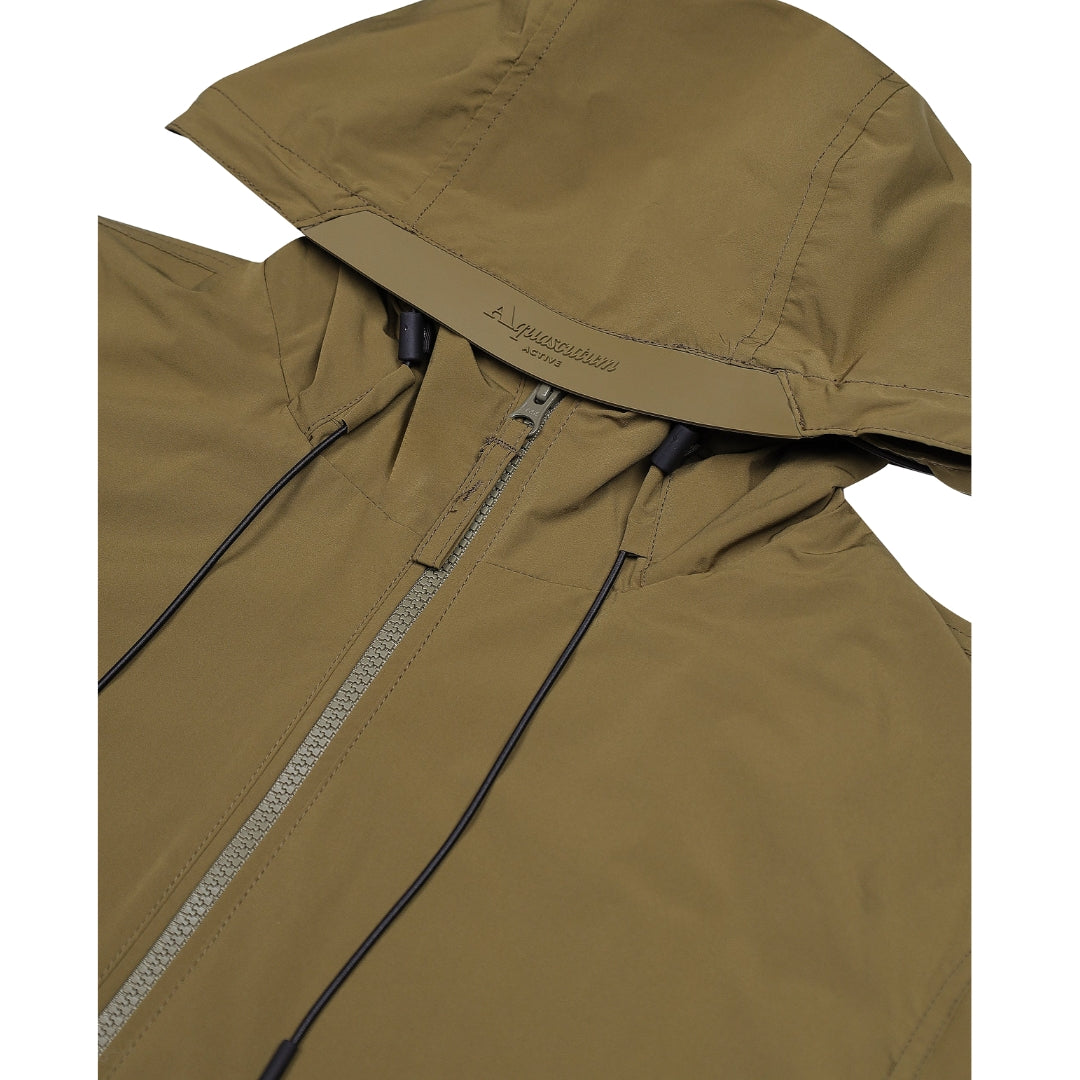 Aquascutum Active Hooded Stretch Windbreaker Army Green S