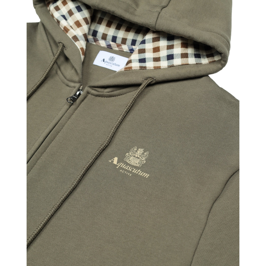 Aquascutum Active Small Logo Full Zip Army Green L