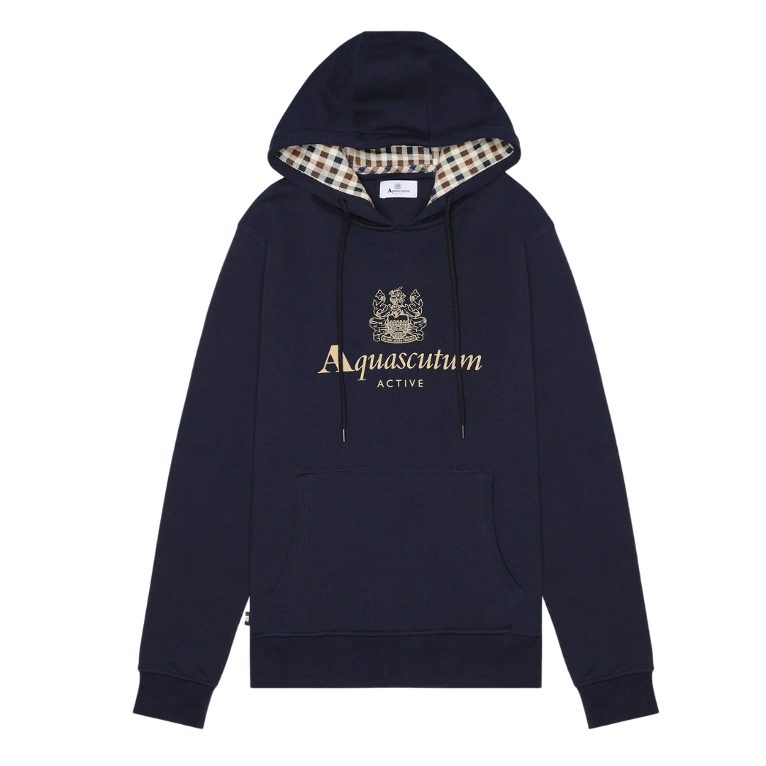 Aquascutum Active Big Logo Hoodie Navy L