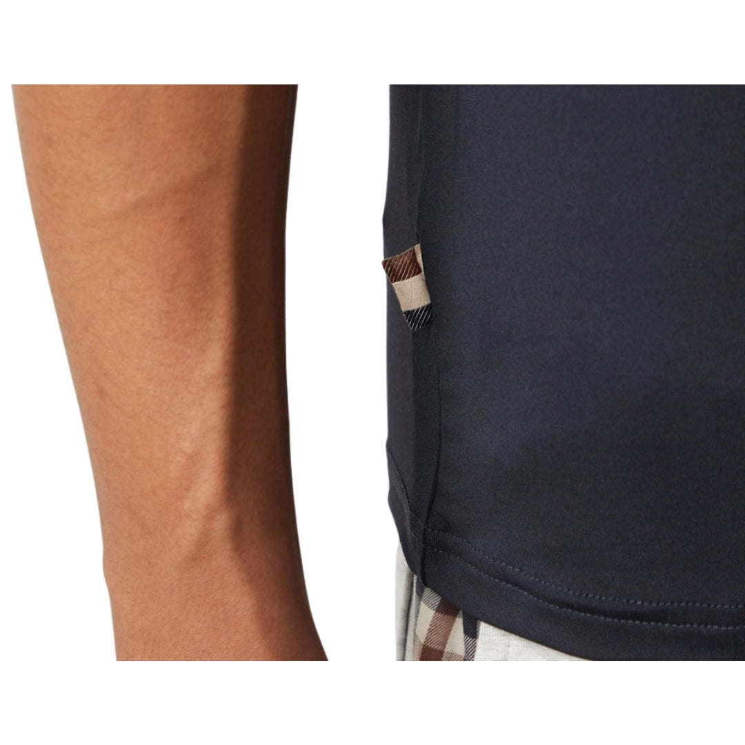 Aquascutum Active Stretch Piping T-Shirt Navy M